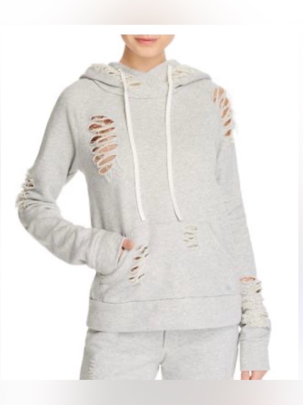 Alo Yoga Women’s Distressed Hooded Sweatshirt Size Medium
